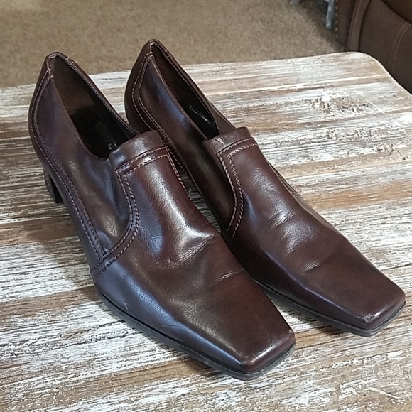 Franco Sarto Brown Square Toe Slip-on Shoes 8.5M - Picture 1 of 6